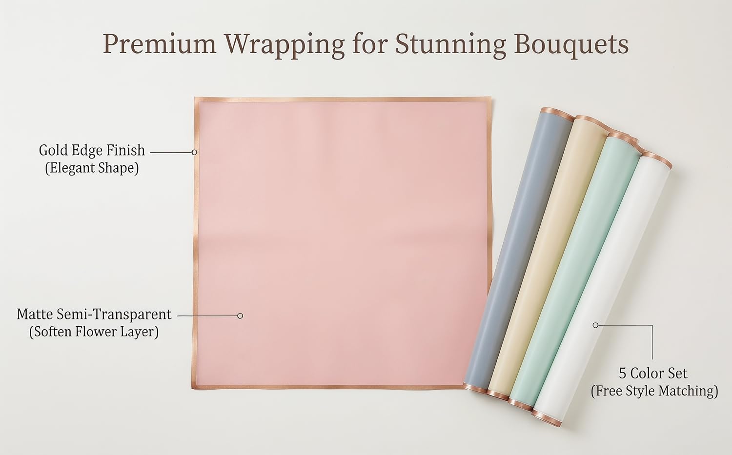 5 elegant colors and decorated with gold edges