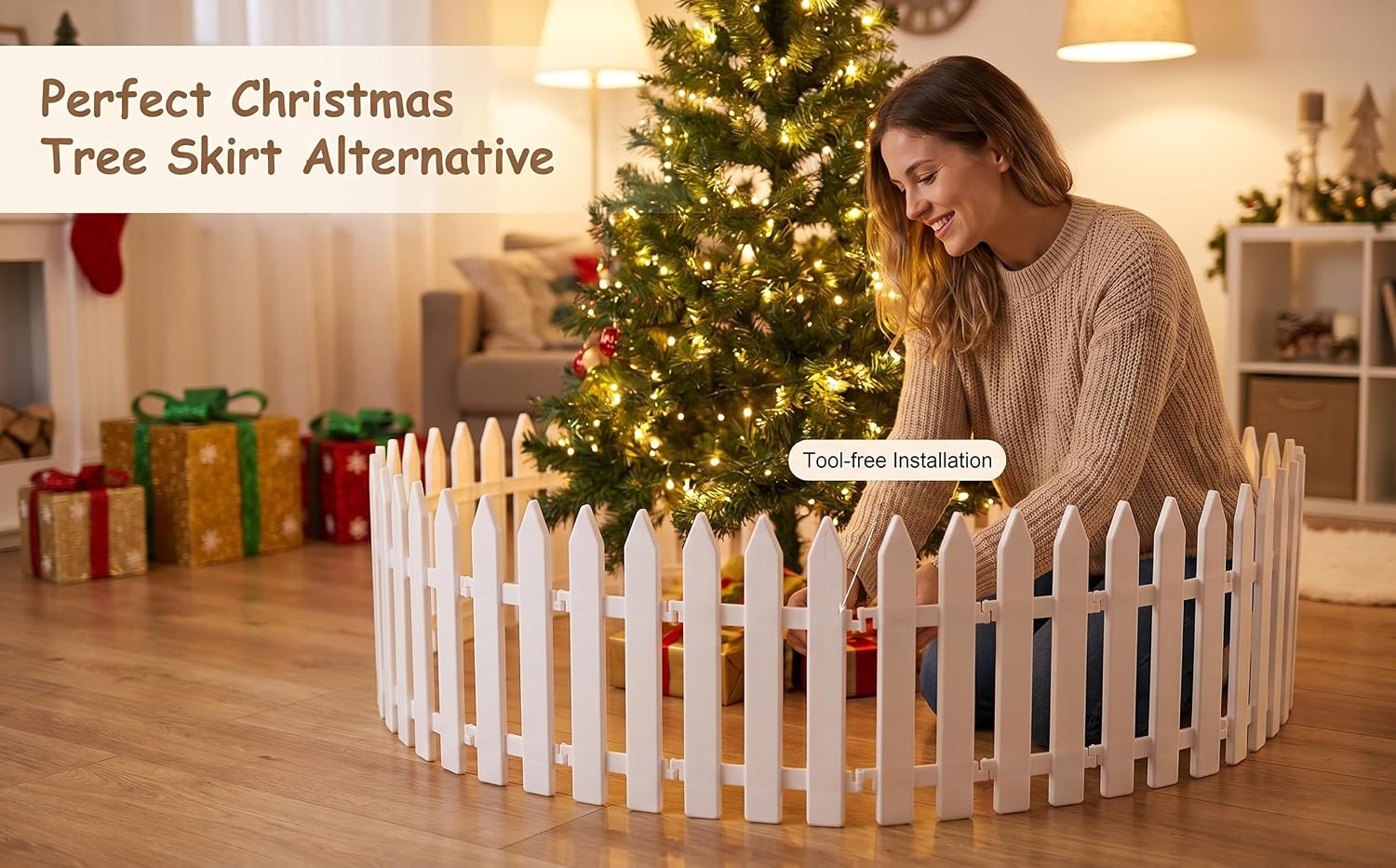 White Plastic Picket Fence