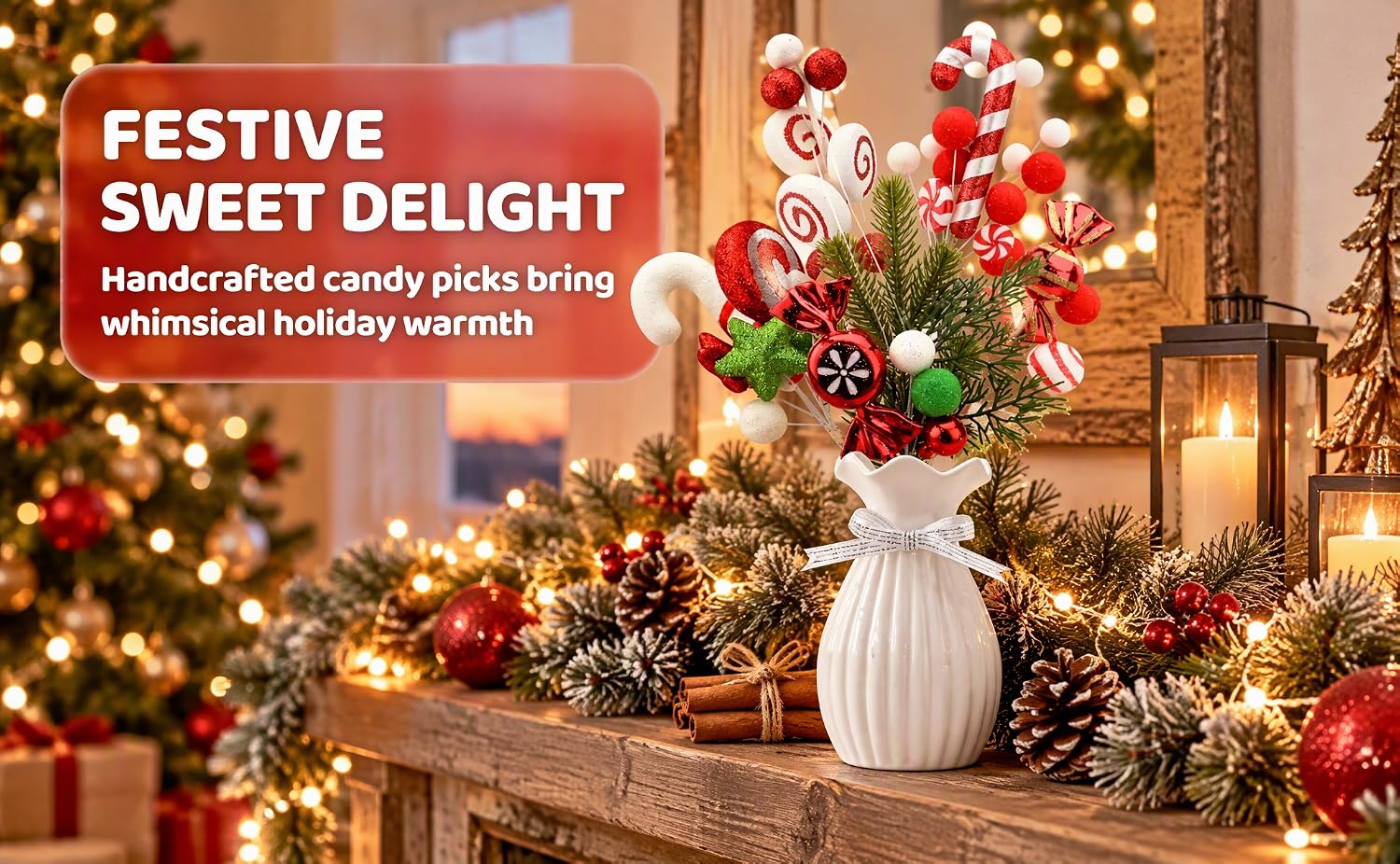5Pcs Christmas Candy Picks