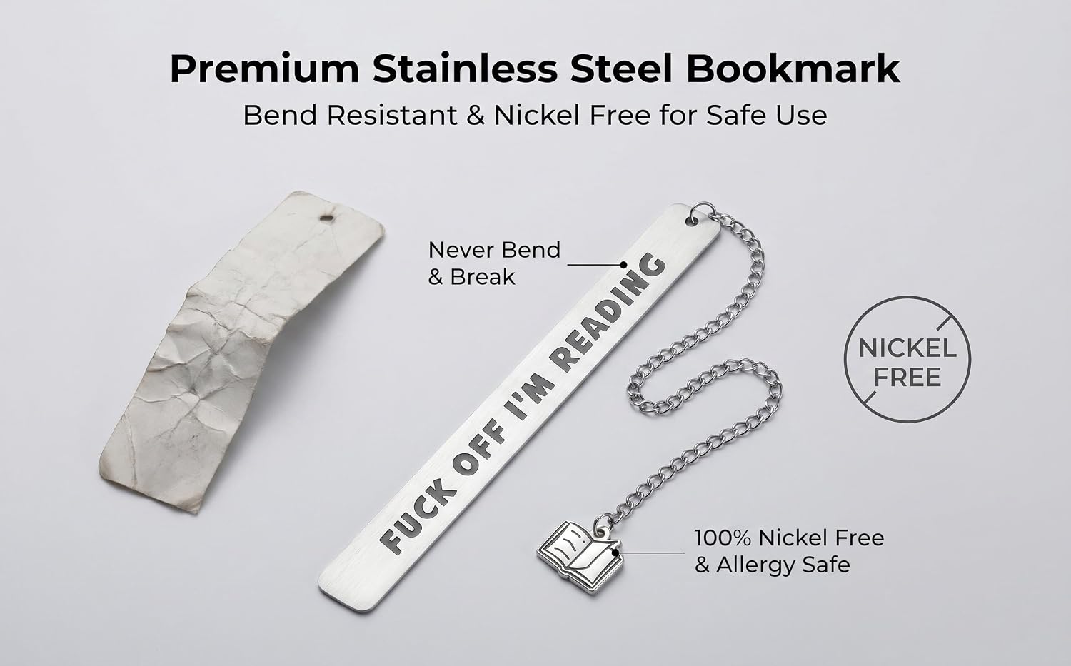 Stainless steel bookmark