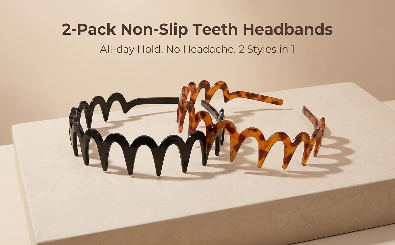  2 Pack Zig Zag Hair Comb Headband