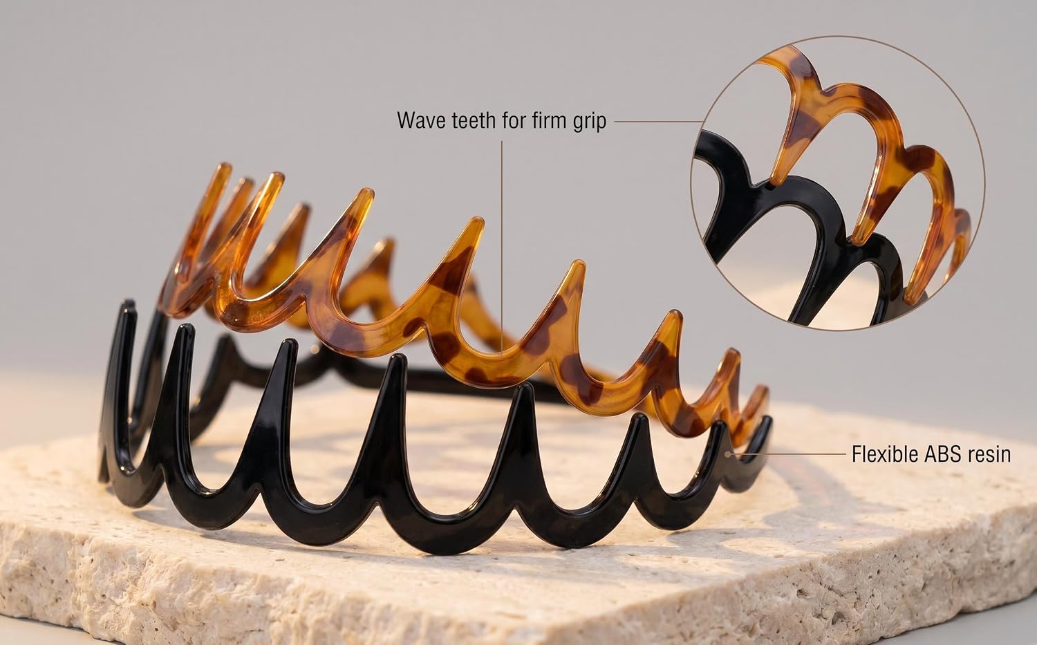  2 Pack Zig Zag Hair Comb Headband