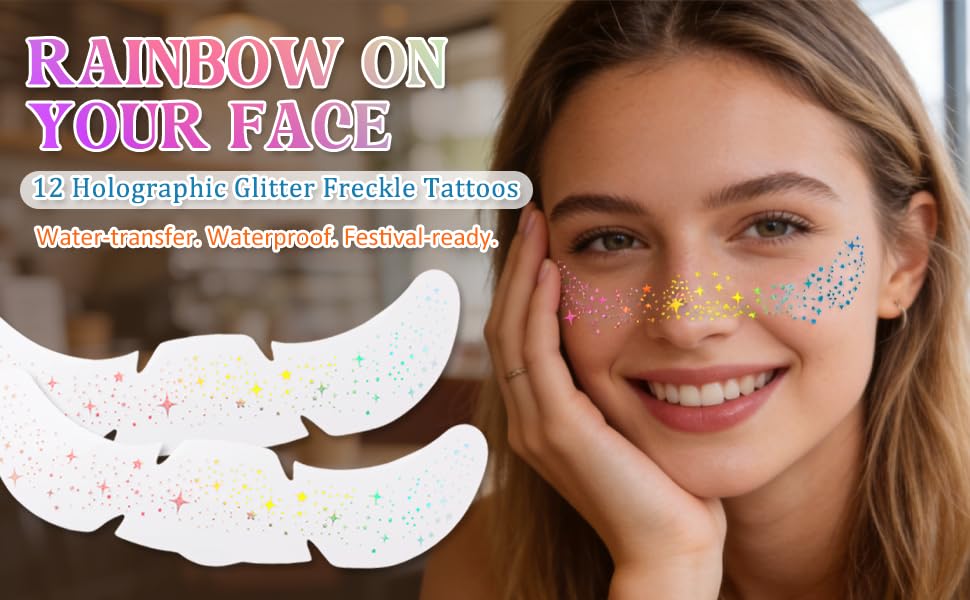 Laser glitter freckle makeup tattoo sticker