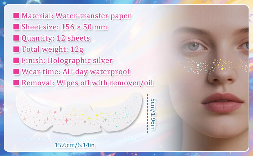 Laser glitter freckle makeup tattoo sticker
