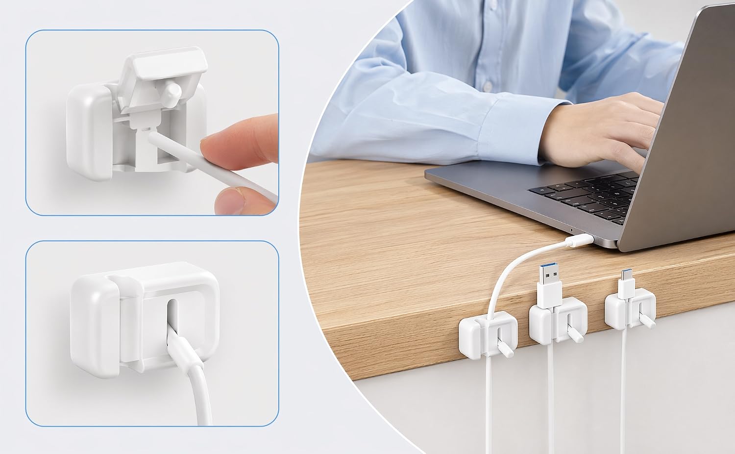 Split composition graphic combining internal lever mechanism close-ups and real office 