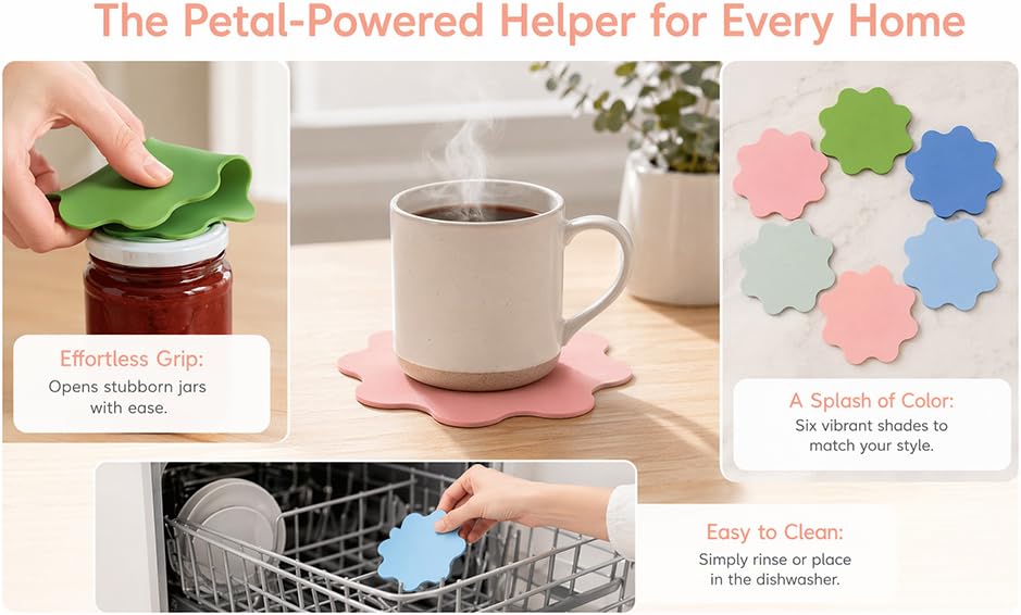 6 Pcs Silicone Jar Opener Pad 