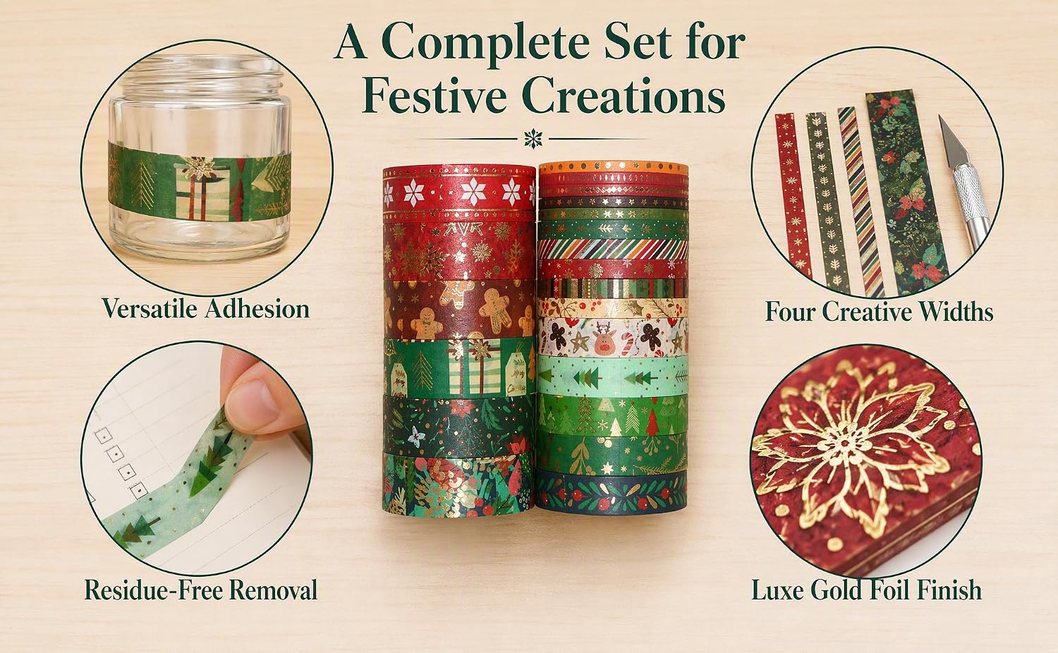 Christmas Foil and Paper Tape