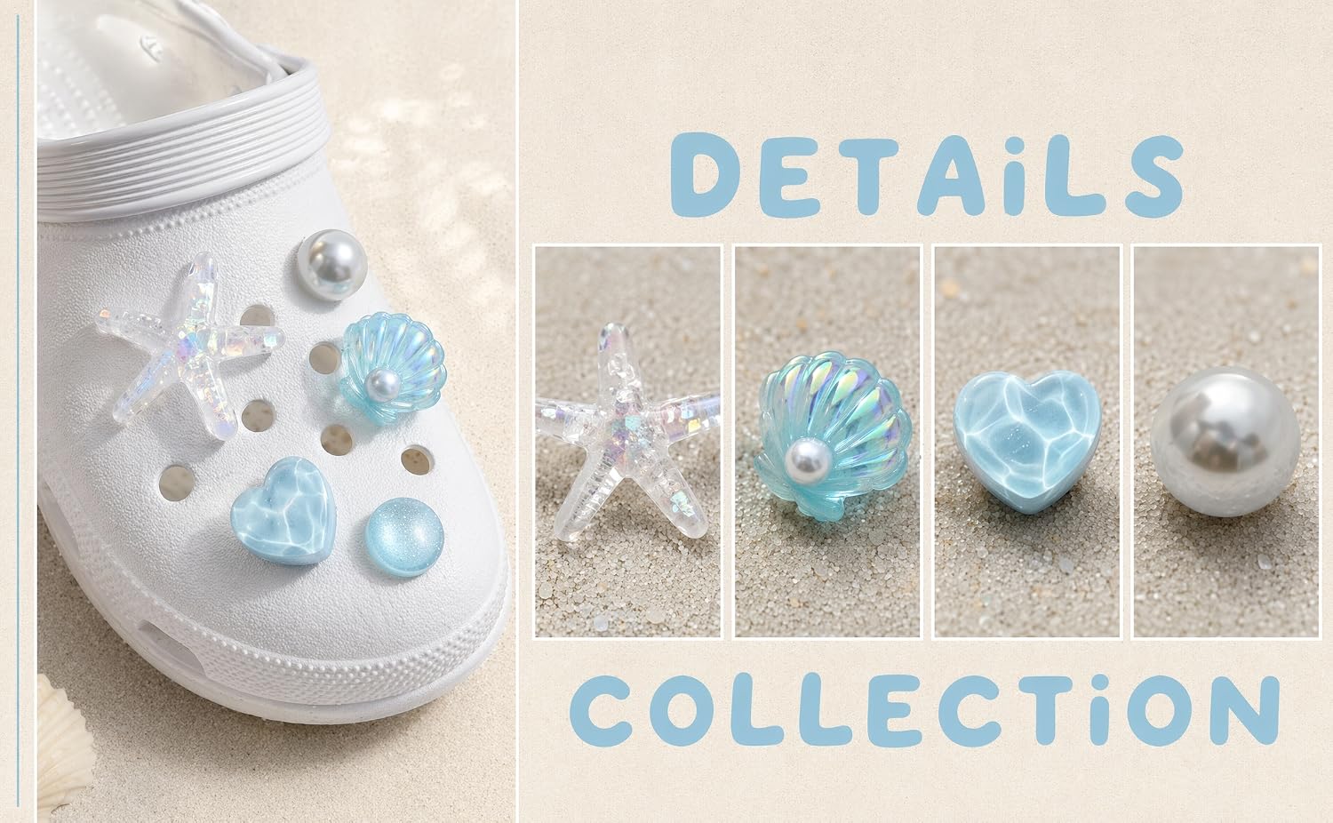 Details Collection of ocean shoe charms