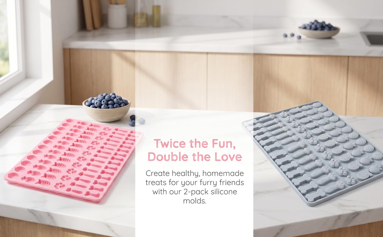 2 Pack Silicone Pet Treat Molds