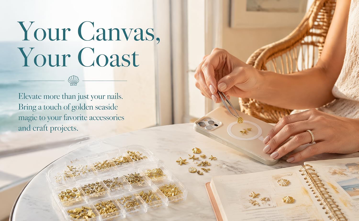 Golden Ocean Nail Art Accessories, 1 Box