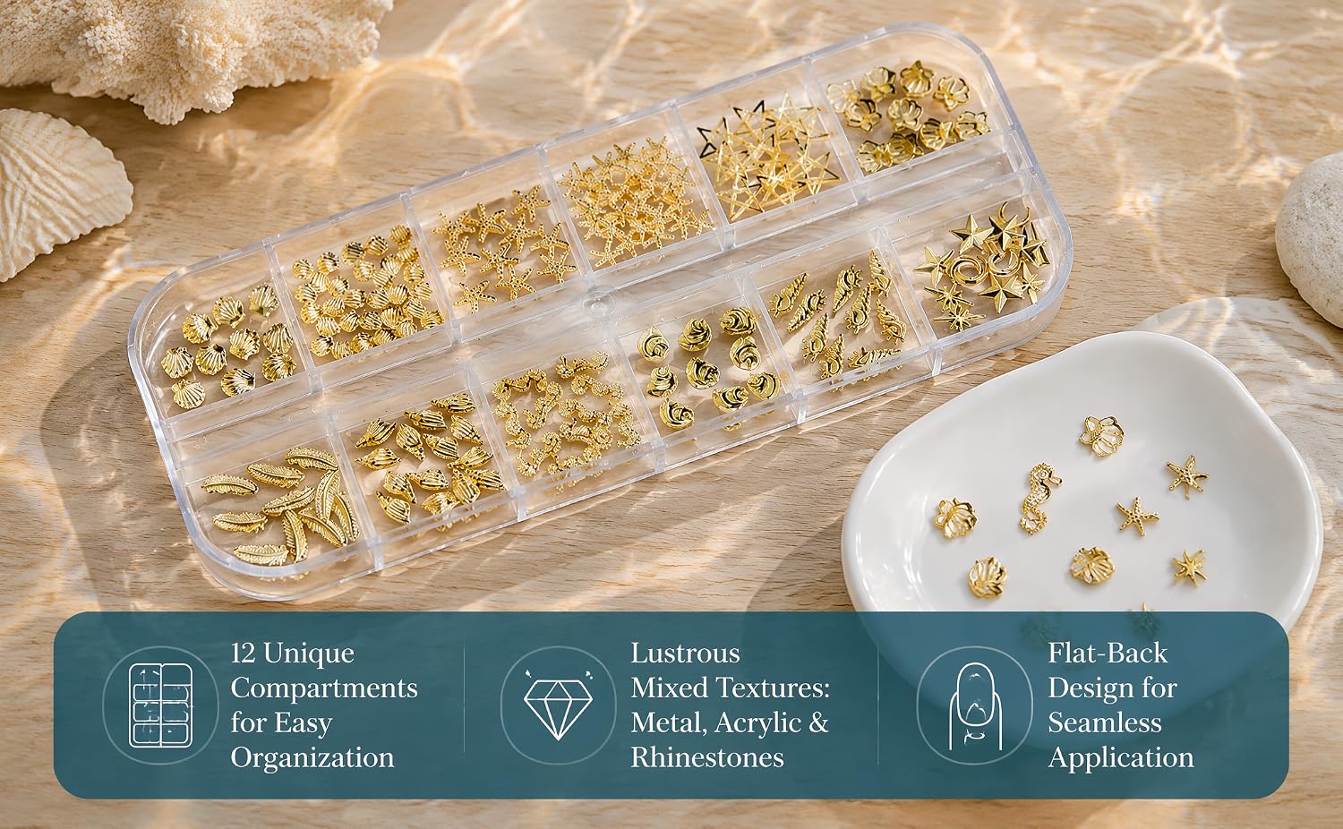 Golden Ocean Nail Art Accessories