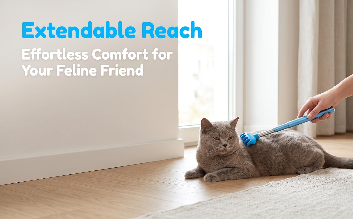 Extendable Reach, Effortless Comfort for Your Feline Friend