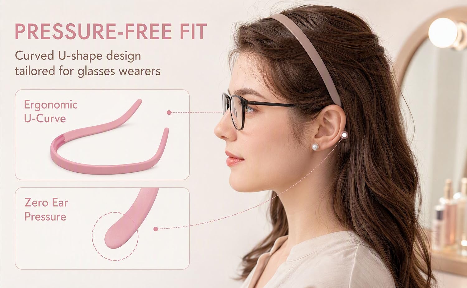 U-shaped Frosted Hairband with Facial Massage and Hair-Pressing Function, Pack of 6