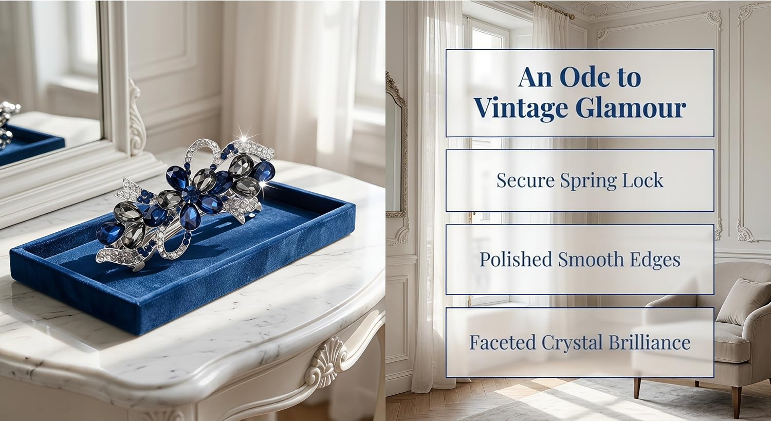 Lydia134 Two bow-shaped rhinestone spring hairpins as hair accessories