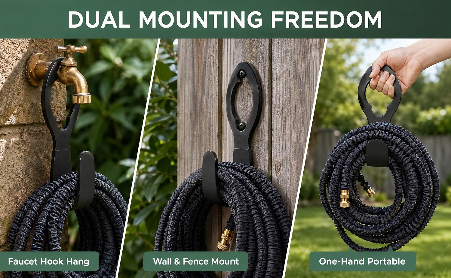 2 black water pipe hooks for home garden