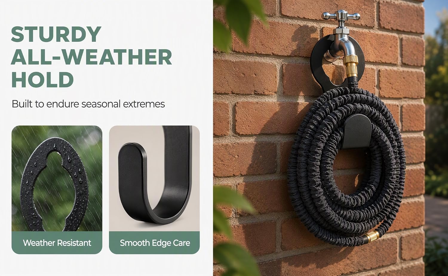 2 black water pipe hooks for home garden