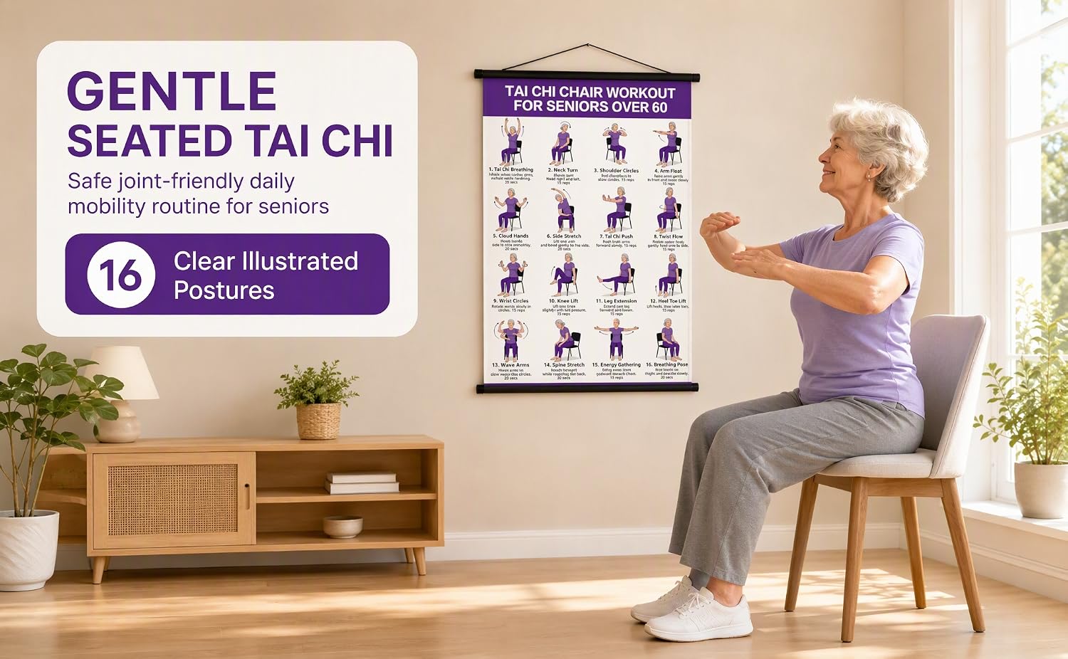 Tai Chi exercise poster wall hanging