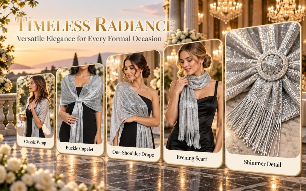 Lydia204 A silver tassel scarf